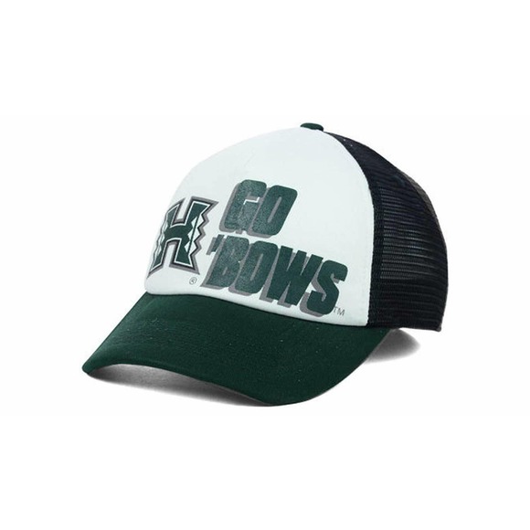 Hawaii Warriors Men's Retro "Go 'Bows" NCAA Spittin Foam Trucker Hat Cap - Picture 1 of 4